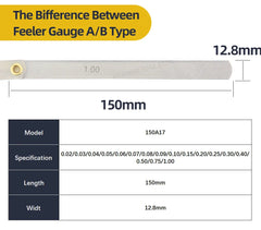 100B17 Feeler Gauge Metric Size 0.02-1mm Thickness Gauge Set Valves Foliage of Valves Spark Plug Gap For Measurement Probe Gap