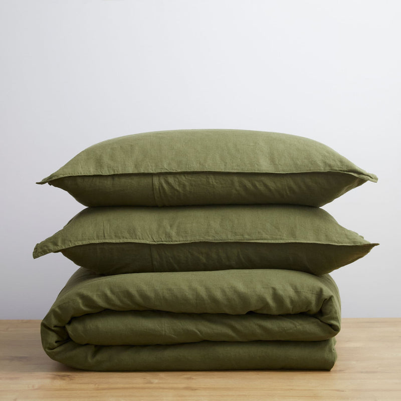 Olive, Duvet Cover Set, 100% French Flax Linen