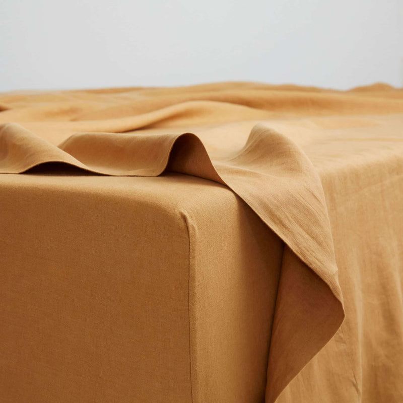 Cinnamon, Fitted Sheet, 100% French Flax Linen