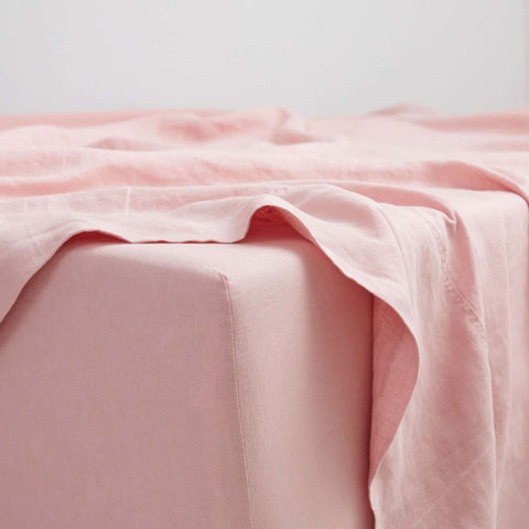 Rose, Linen Flat Sheet, 100% French Flax Linen