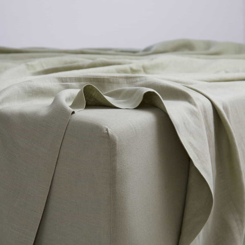 Sage, Fitted Sheet, 100% French Flax Linen