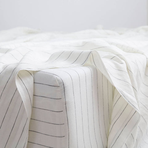 Stripe, Fitted Sheet, 100% French Flax Linen