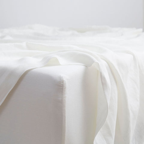 Sea-Salt,  Linen Flat Sheet, 100% French Flax Linen