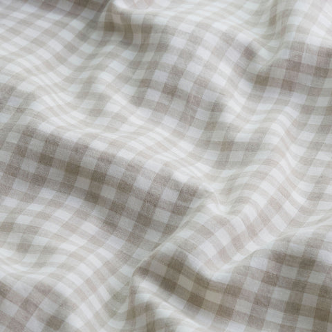 Natural Gingham, Linen Sheet, 100% French Flax Linen