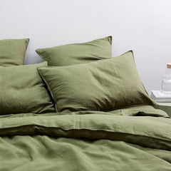 Olive, Duvet Cover, 100% French Flax Linen