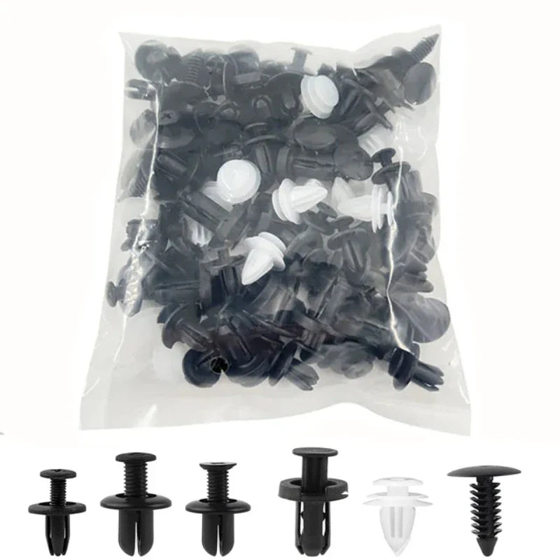 100pcs Trim Panel Retainer Fastener Kit Mixed Auto Plastic Clip Car Body Push Pin Rivet Bumper Door Clips Accessories for Car