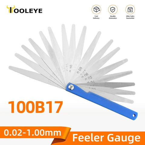 100B17 Feeler Gauge Metric Size 0.02-1mm Thickness Gauge Set Valves Foliage of Valves Spark Plug Gap For Measurement Probe Gap