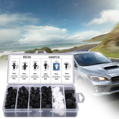 100pcs Auto Fastener Clip Car Fender Push Retainer Pin Rivet Bumper for Door Trim Panel Retainer, Box/Bag Package