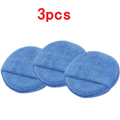 1/2/3pcs Car Microfiber Wax Applicator Foam Pocket Sponge Detailing Cleaning Buffing Pad for Auto Waxing, Dusting Polishing