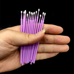 100Pcs Up Paint Micro Brush Tips 1.5mm Mini Car Touch Up Paint Micro Brush Purple Auto Applicator Sticks Detailing Car Products