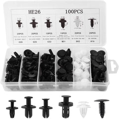 100pcs Trim Panel Retainer Fastener Kit Mixed Auto Plastic Clip Car Body Push Pin Rivet Bumper Door Clips Accessories for Car